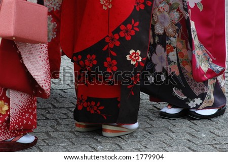 stock photo : kimono fabric detail