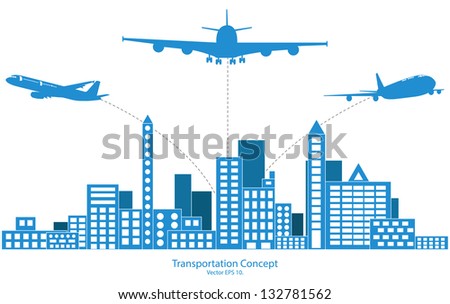 Concept of Airplane, Air Craft Shipping Around the World for Transportation Concept, Vector Illustration EPS 10.
