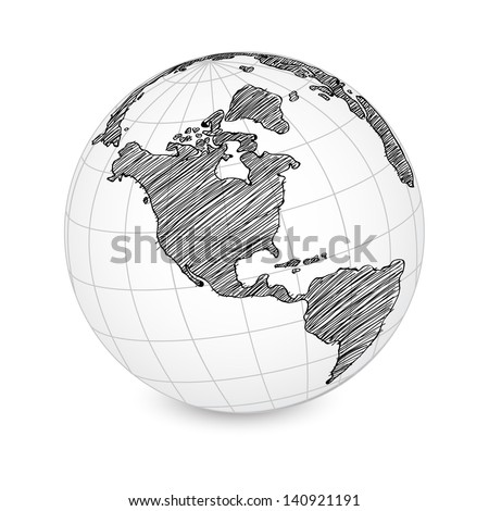 World Map Earth Globe Vector line Sketched Up Illustrator EPS 10 World Map Earth Globe Vector line Sketched Up Illustrator EPS 10