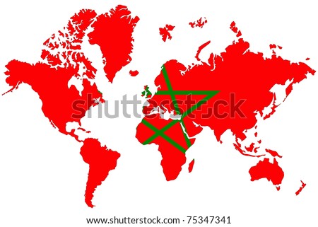 World Map Morocco. stock photo : World map