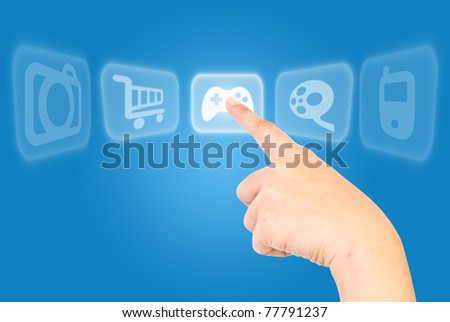 Single finger press game icon for hobby.