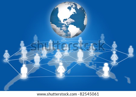 People social network communication social network with earth.