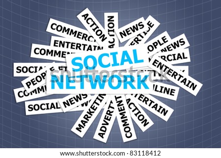 Social network communication word.