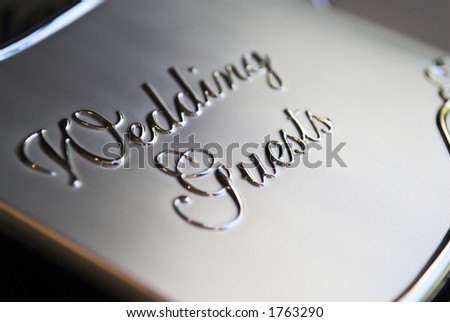 stock photo close up of wedding guest book
