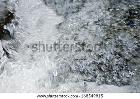The texture of the raging stream of water