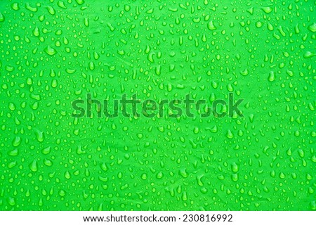 Texture of a green tent fabric with water droplets