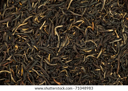 Close-up of black tea dry leaves