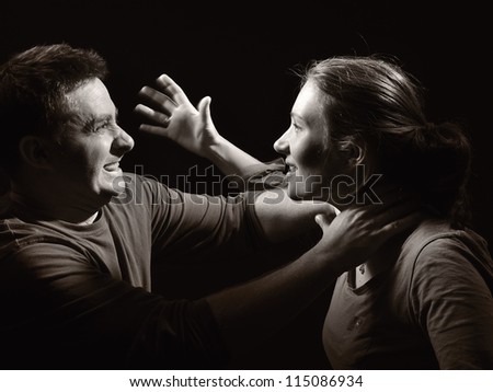 Man and woman screaming at each other. Marriage before the divorce. OTHER PHOTOS FROM THIS SERIES IN MY PORTFOLIO.