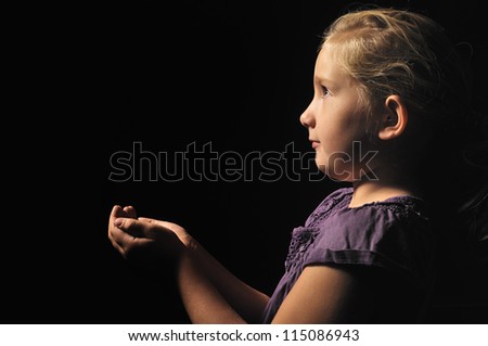 Little girl with empty hands asking. OTHER PHOTOS FROM THIS SERIES IN MY PORTFOLIO.
