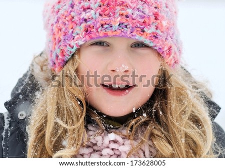 Young girl in a winter scene. MANY OTHER PHOTOS FROM THIS SERIES IN MY PORTFOLIO.