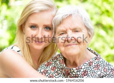 Grandmother and granddaughter. Happy family. MANY OTHER PHOTOS FROM THIS SERIES IN MY PORTFOLIO.