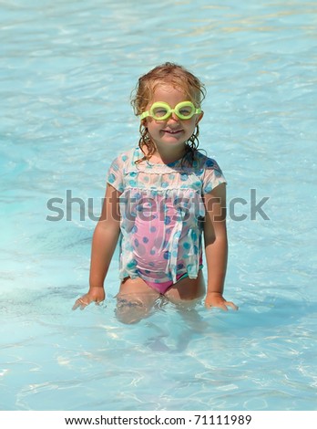 funny child in the pool
