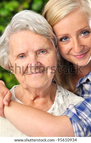 Grandmother and granddaughter. MANY OTHER PHOTOS WITH THESE MODELS IN MY PORTFOLIO.
