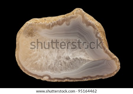 Translucent slice of a agate from Czech Republic. Natural stone texture. Color background