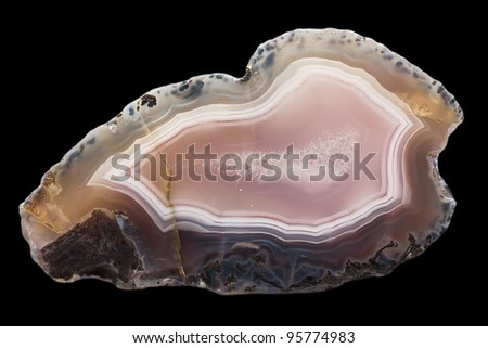 Translucent slice of agate from Czech Republic. Natural stone texture. Color Background
