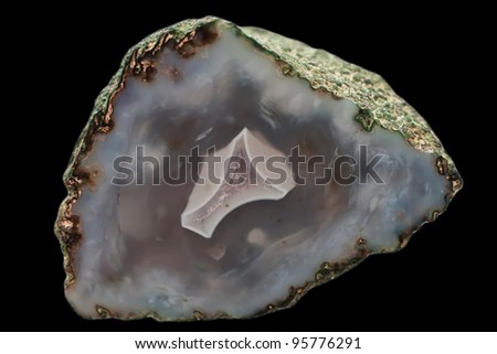 Translucent slice of agate from Czech Republic. Natural stone texture. Color Background