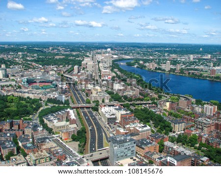 Aerial view of Boston Downtown Area - Massachusetts