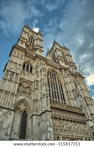 Westminster Abbey Facade exterior view - London - UK