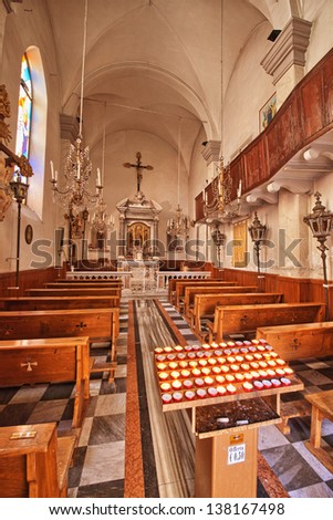 Old Church interior - Cinque Terre, Italy.