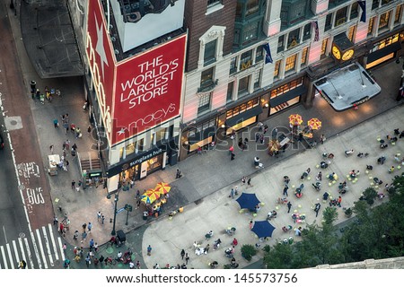 NEW YORK CITY - JUN 9: Macy\'s Herald Square at 34th St. in NYC on June 9, 2013. The store has been hosting the annual Thanksgiving Day Parade since 1924 and is a major holiday attraction