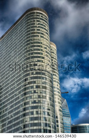 PARIS - DEC 1: Afternoon view of the major business district, La Defense,in the western part of Paris, France on December 1 2012. Here are many of the Paris urban area\'s tallest high-rises