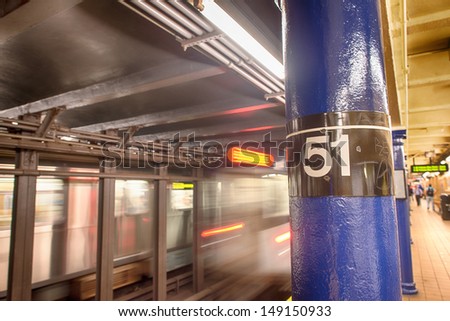 New York. Classic subway sign - Metro symbol.