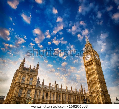 The Palace of Westminster is the meeting place of the House of Commons and the House of Lords, London.