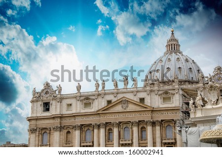 St. Peter\'s Basilica Dome, St. Peter\'s Square, Vatican City..