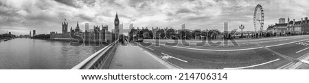 LONDON - SEPTEMBER 26, 2013: Tourists in Westminster area. London is visited by 50 million people each year.