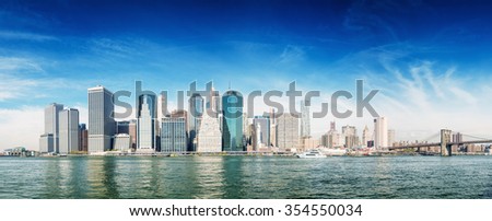 Downtown Manhattan over East river.