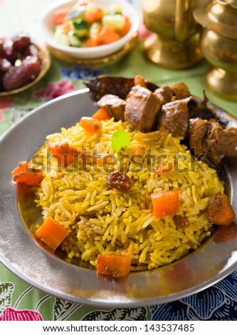 arab rice, ramadan food in middle east usually served with tandoor lamb