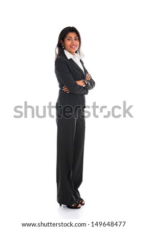 african american business woman isolated on white full body
