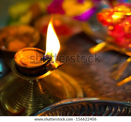 Diwali lamp with indian festival setup Diwali lamp with indian festival setup