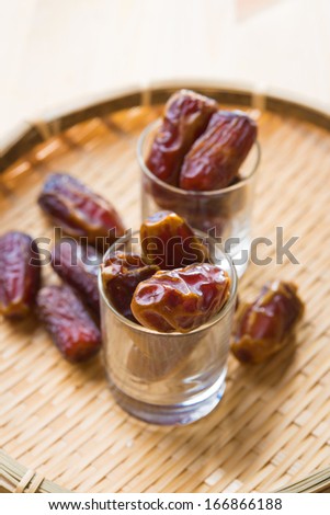 Dried date palm fruits or kurma, ramadan food