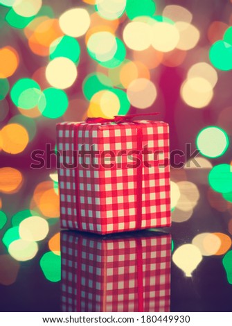 christmas gifts in vintage photo filter