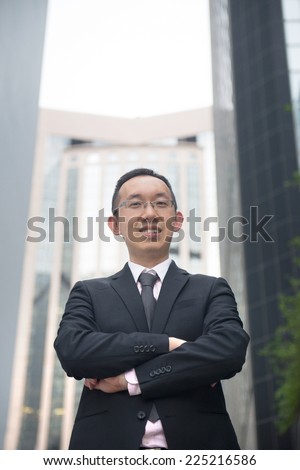 casual portrait of asian business man in hong kong,china