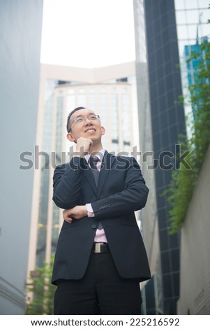 casual portrait of asian business man in hong kong,china