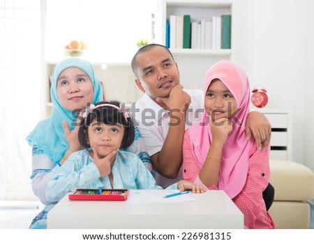 malay family learning together with lifestyle background