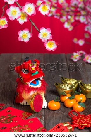 chinese new year decorations ,chinese character symbolizes gong xi fa cai without copyright infringement