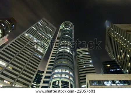 singapore Night skyline of Singapore\'s business district