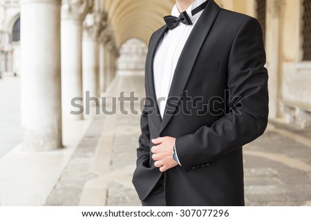 Elegant man in tuxedo