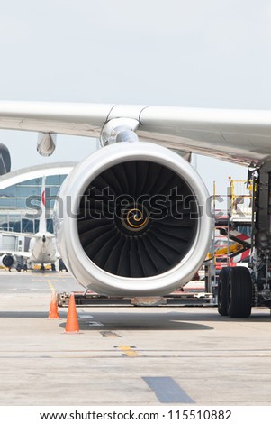 Front view of Aircraft engine
