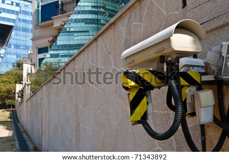 Video surveillance watching a road outside a house