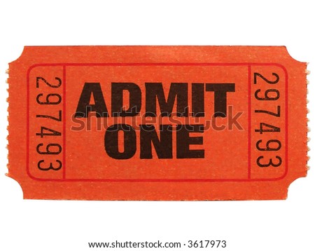 stock photo : Admit one ticket