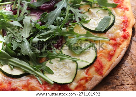 Pizza with  zucchini