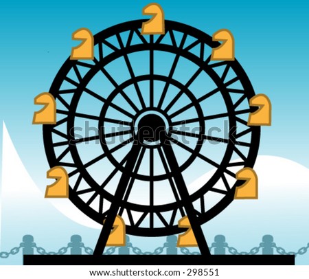 stock vector : Carnival Ferris wheel vector