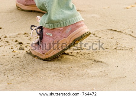 step in sand