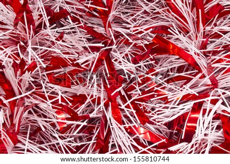 Red and White Garland - Red and White Christmas Tinsel for Wallpaper or Background