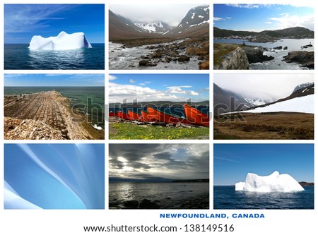 Newfoundland Canada Landscapes Postcard Collage