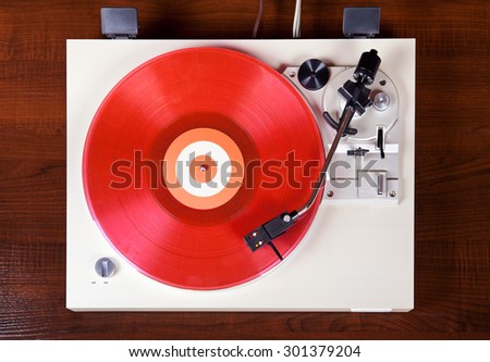 Analog Stereo Turntable Vinyl Record Player Top View